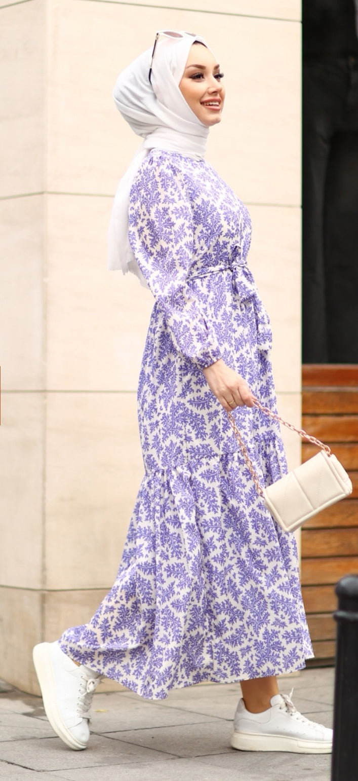 Robe fleurie lila image 3