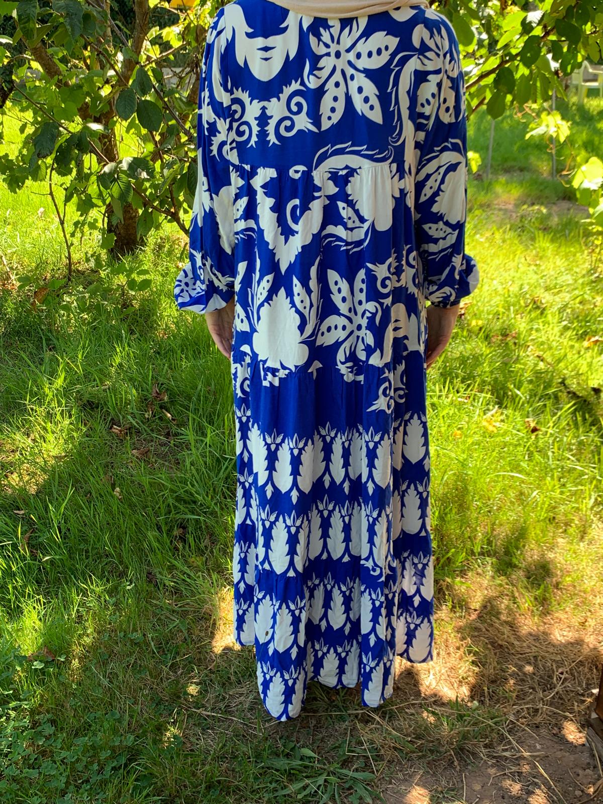 Robe imprimé bleu/blanc image 2