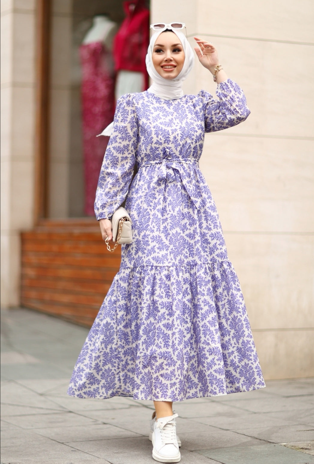 Robe fleurie lila image 1