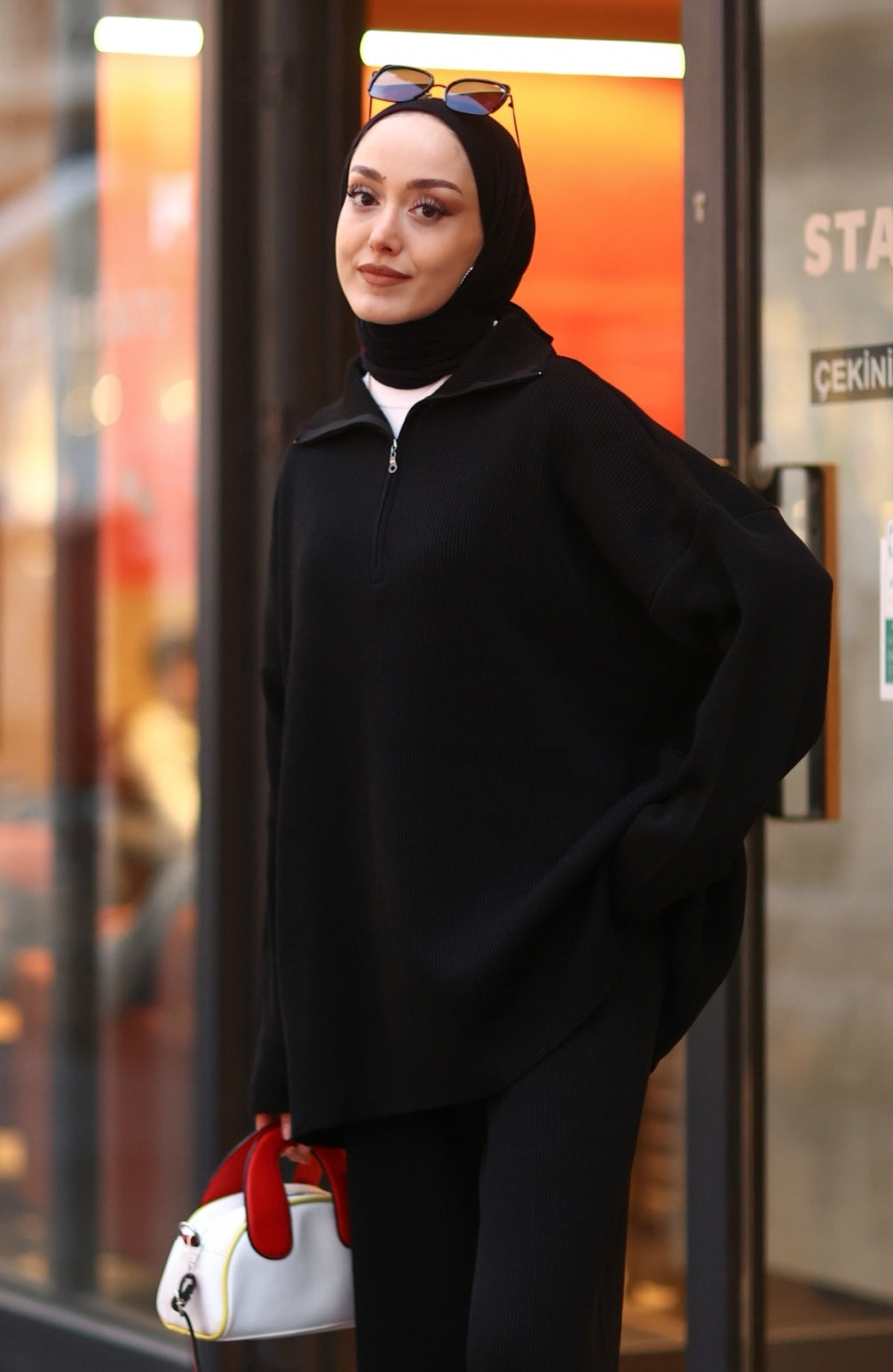 Ensemble tricot côtelé zippé  image 1