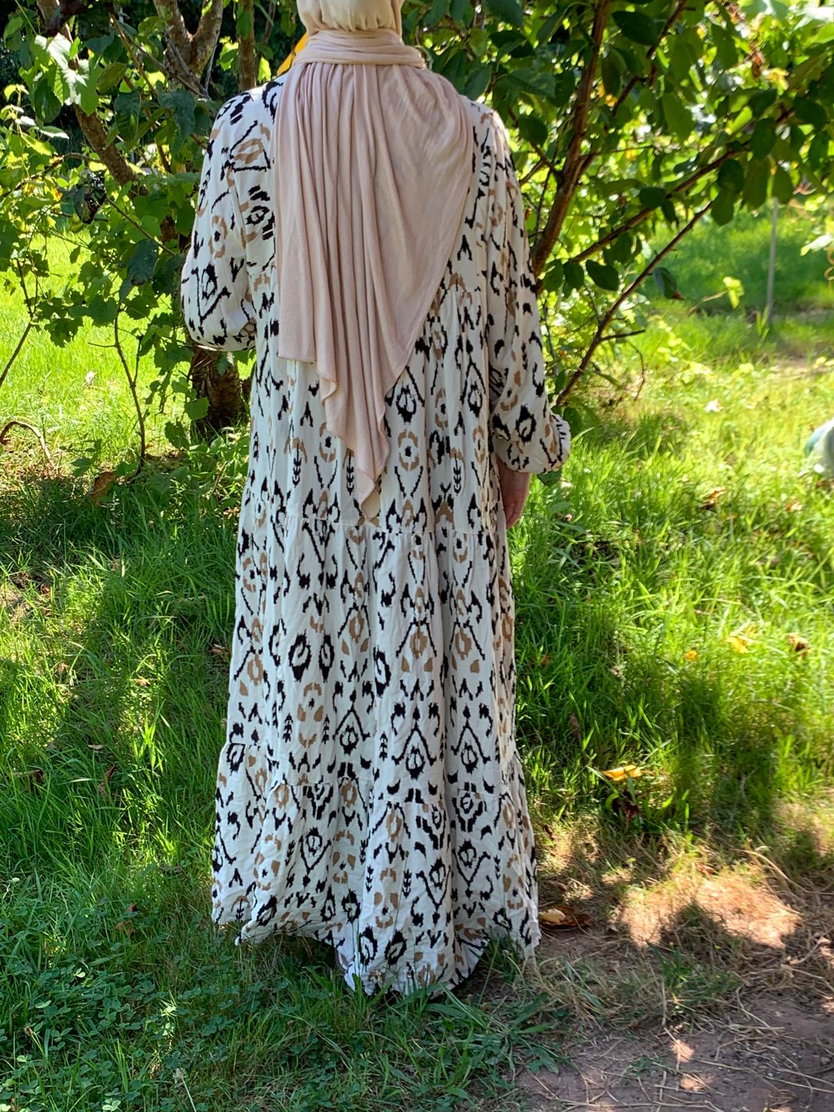 Robe imprimé beige  image 2