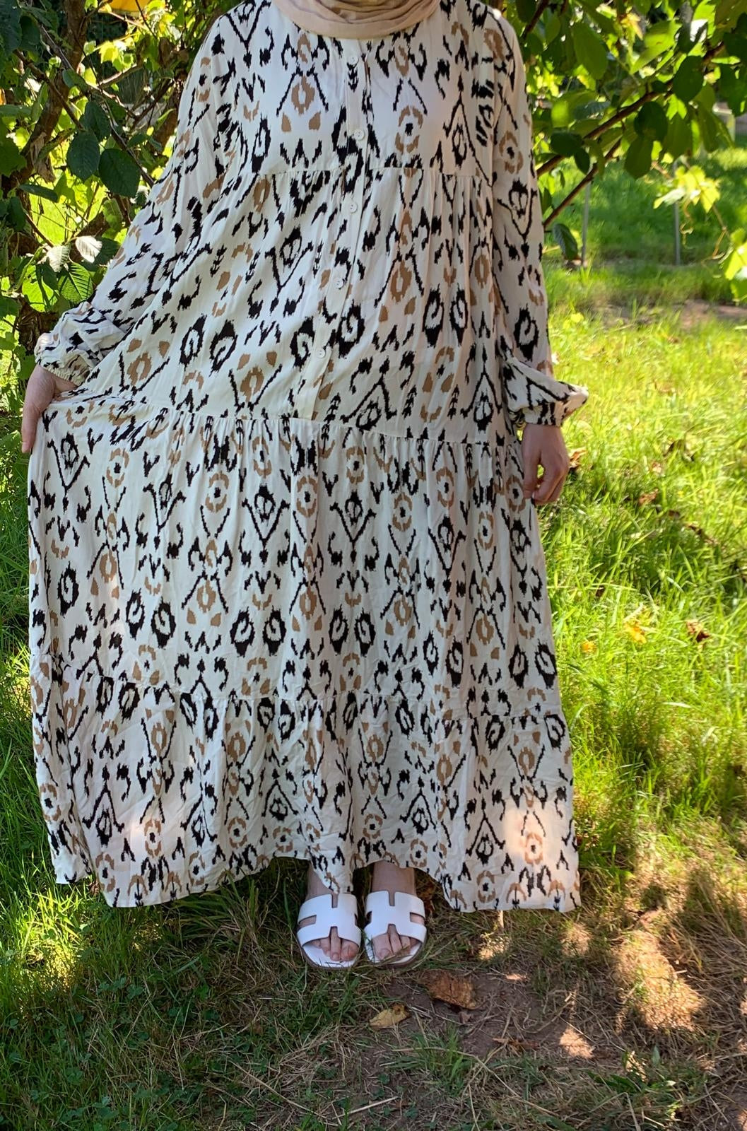 Robe imprimé beige  image 0