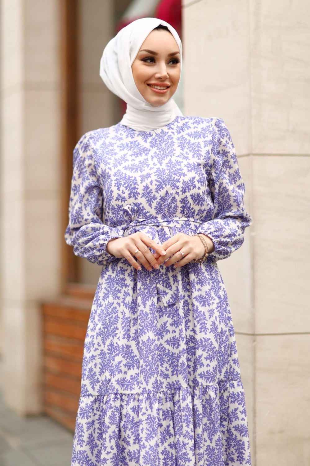 Robe fleurie lila image 4