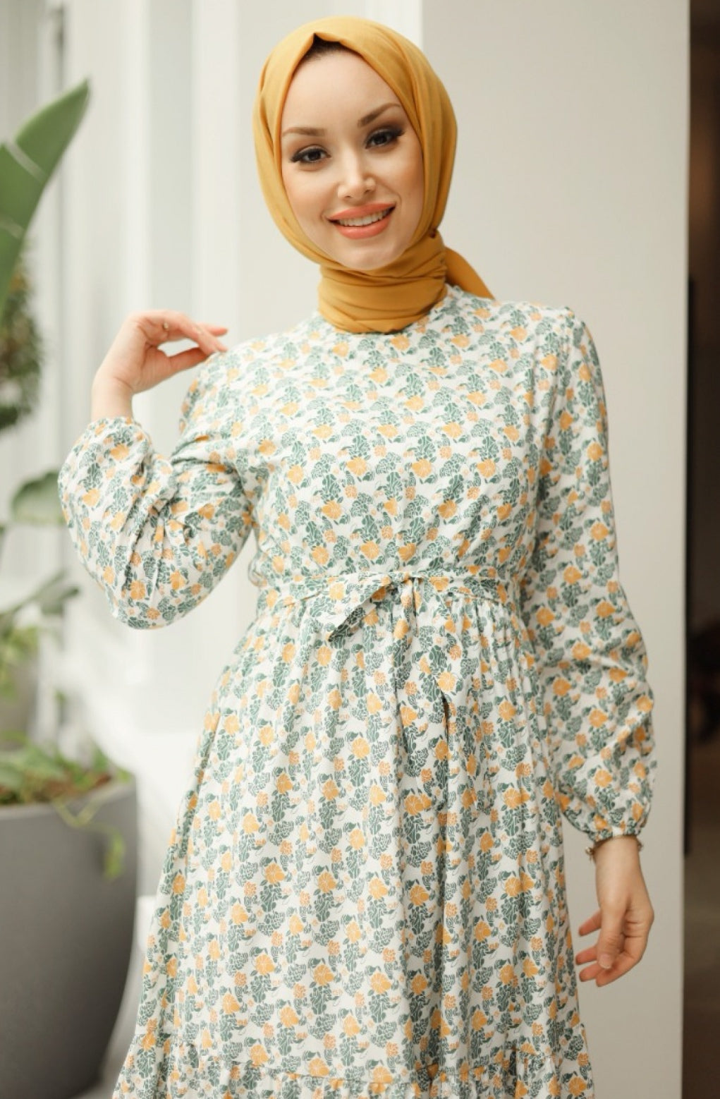 Robe fleurie vert image 2