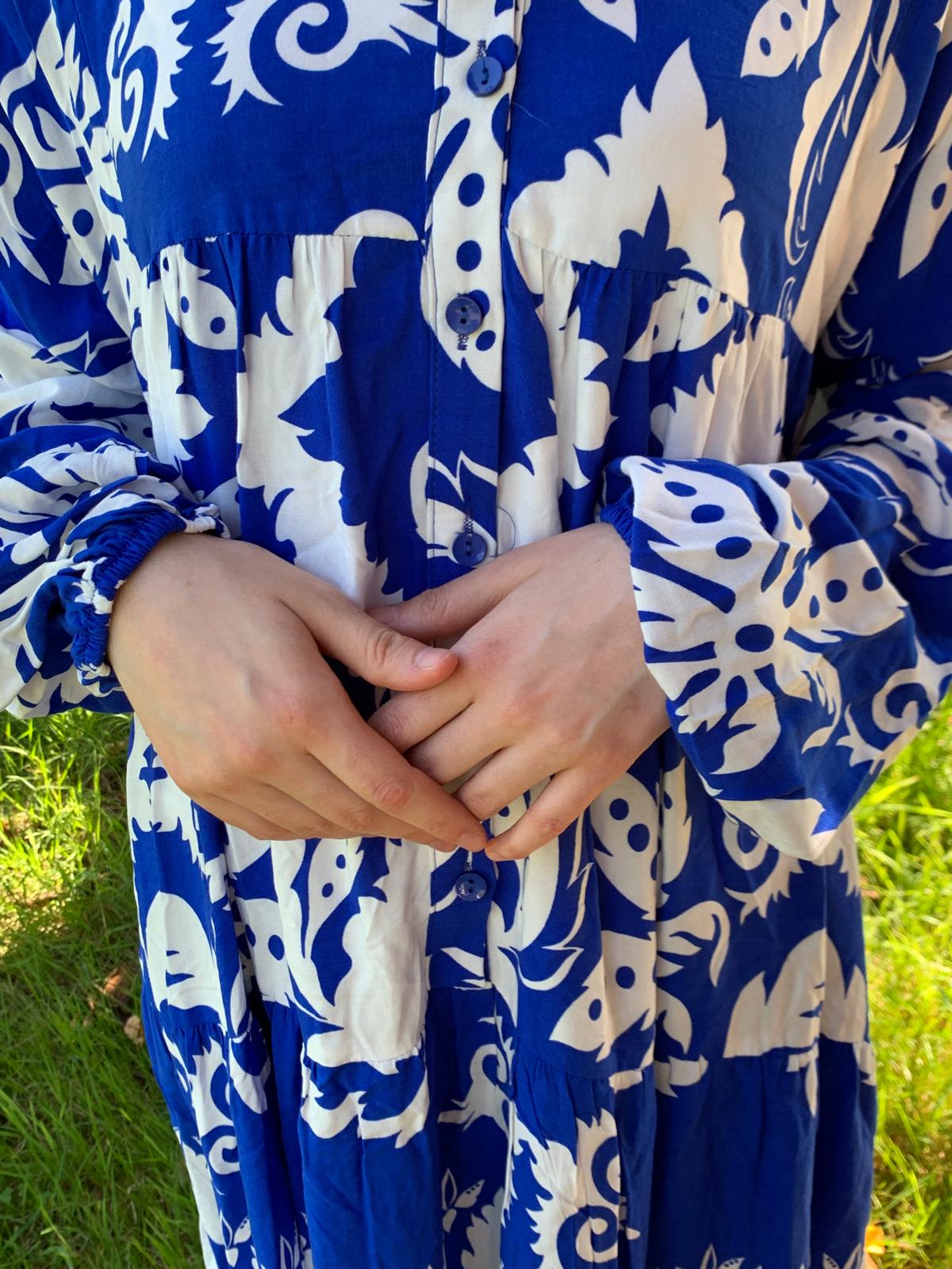 Robe imprimé bleu/blanc image 3