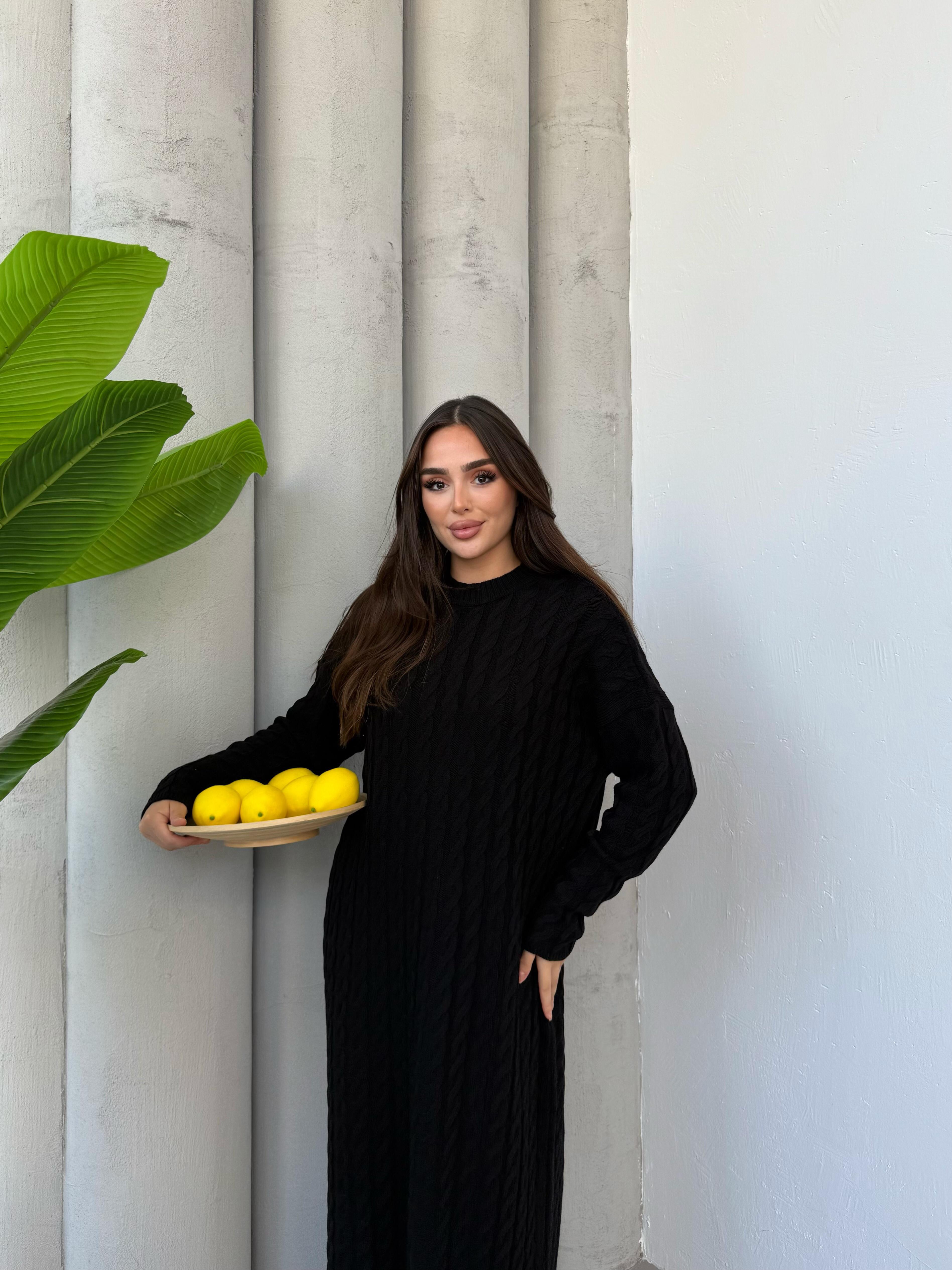 Robe tricot torsadé