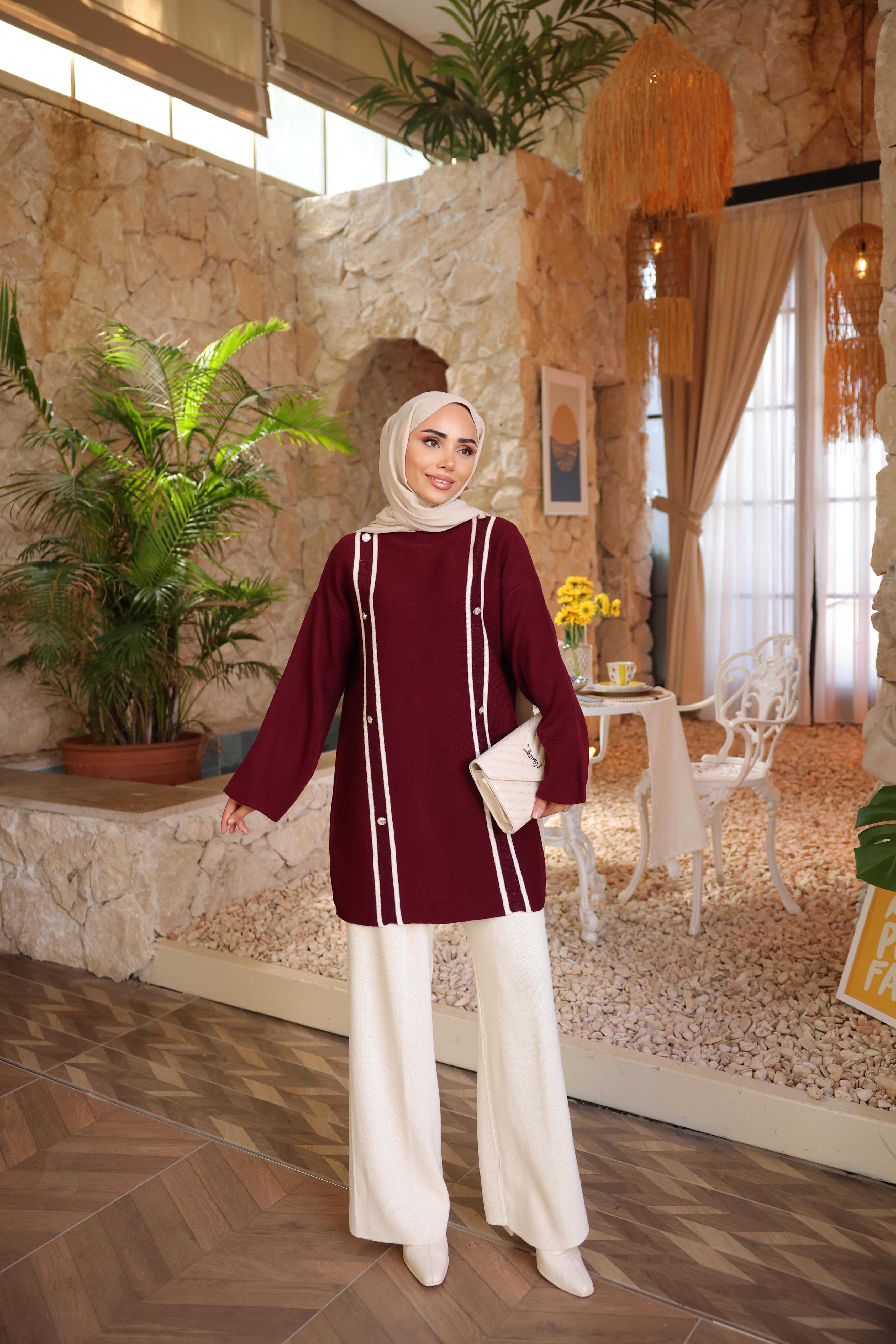 Ensemble crème boutonné