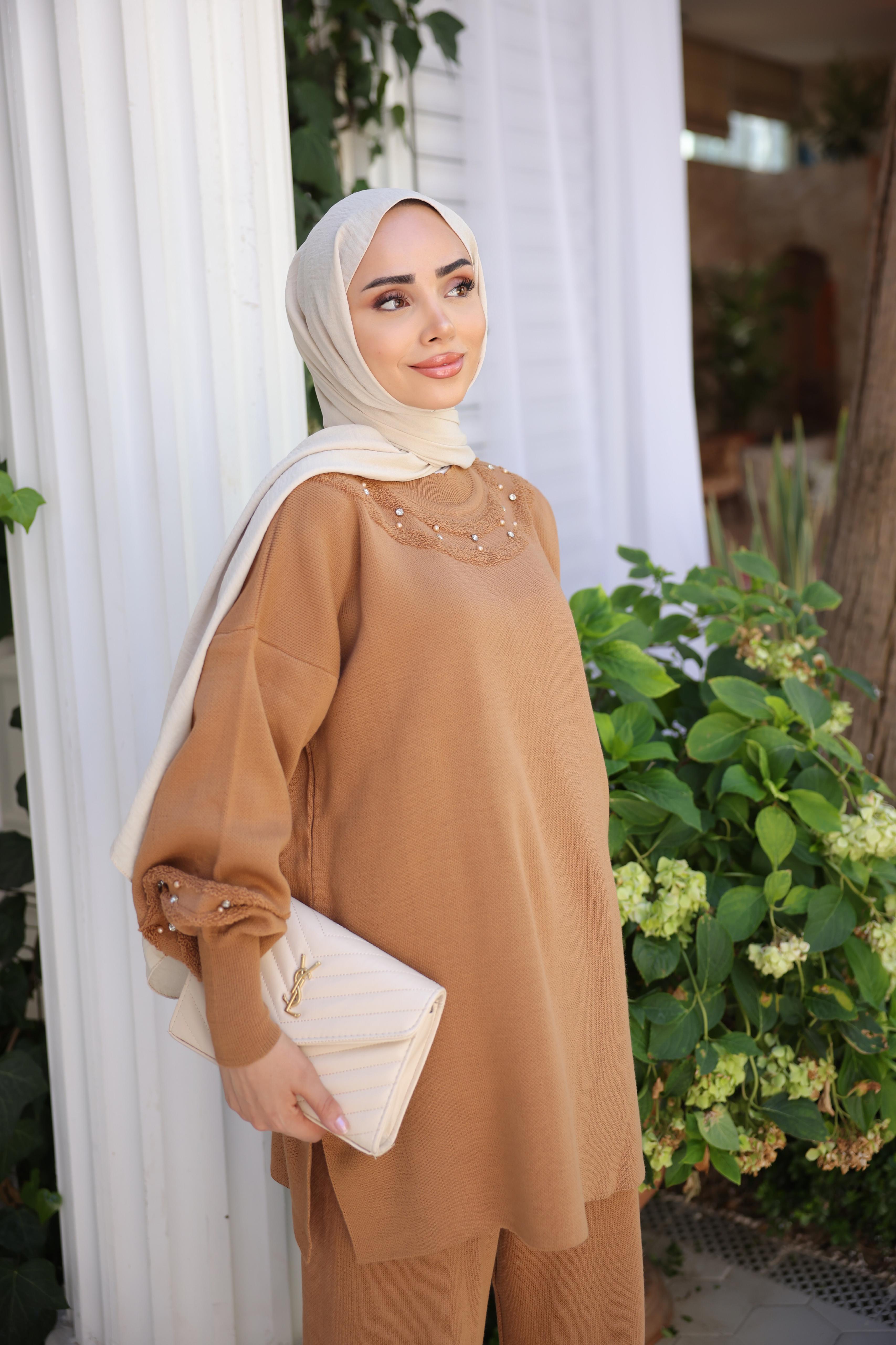 Ensemble tricot perlé