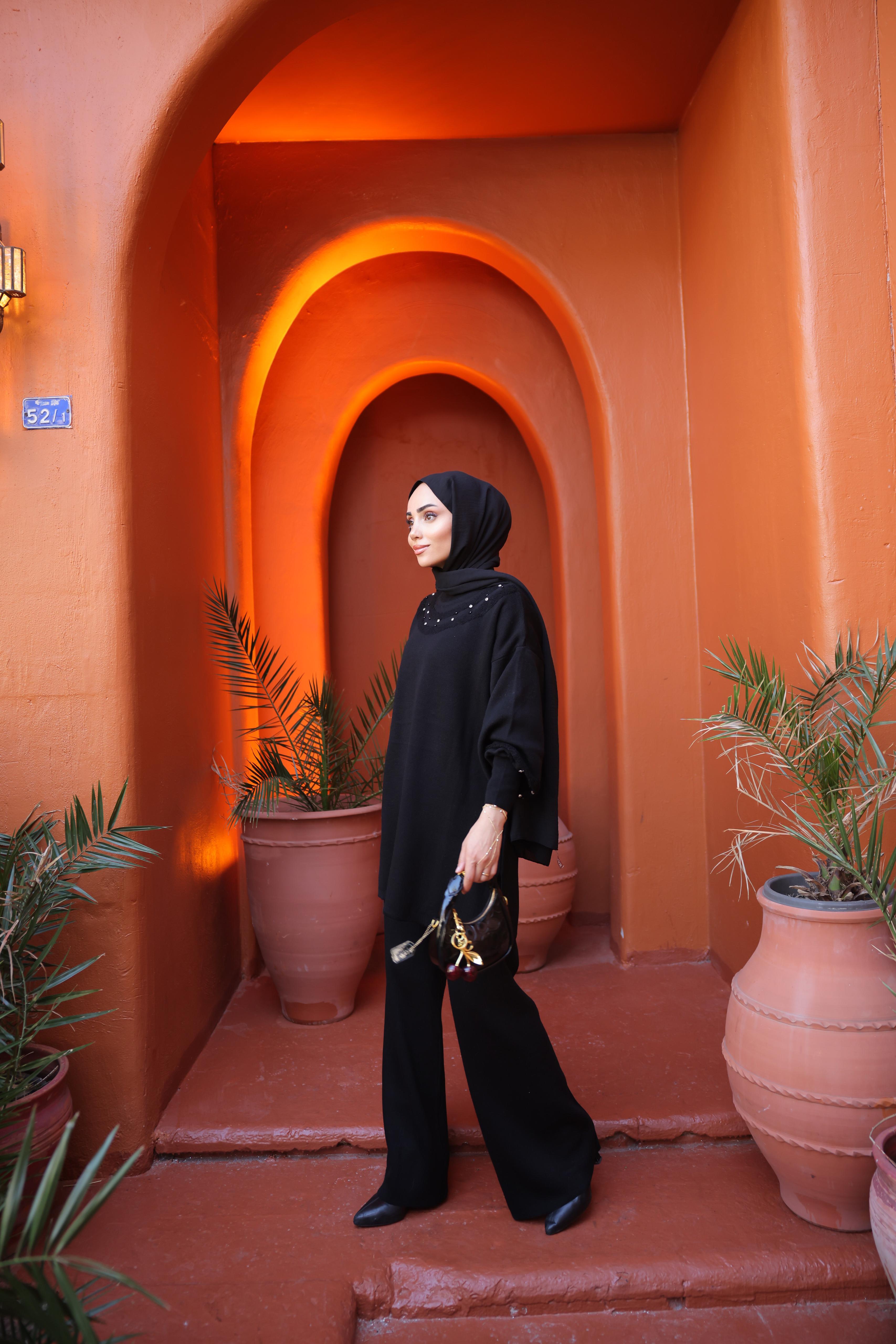 Ensemble tricot perlé